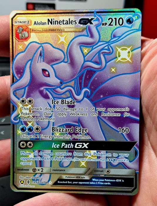 Pokemon Trading Cards - Alolan Ninetales GX - SV53/SV94 - Shiny Ultra Rare Hidden Fates Singles -NM