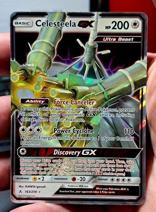 Pokemon Trading Cards - Celesteela GX - 163/214 - Ultra Rare Sun & Moon: Unbroken Bonds Singles -NM
