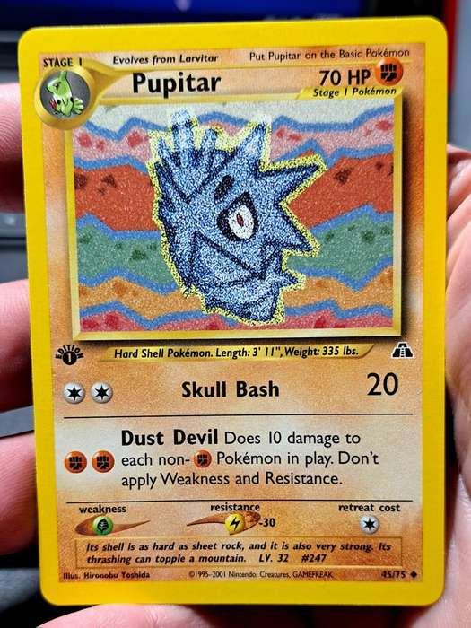 Pokemon Trading Cards - Pupitar - 45/75 - Uncommon 1st Edition Neo Discovery  -  NM