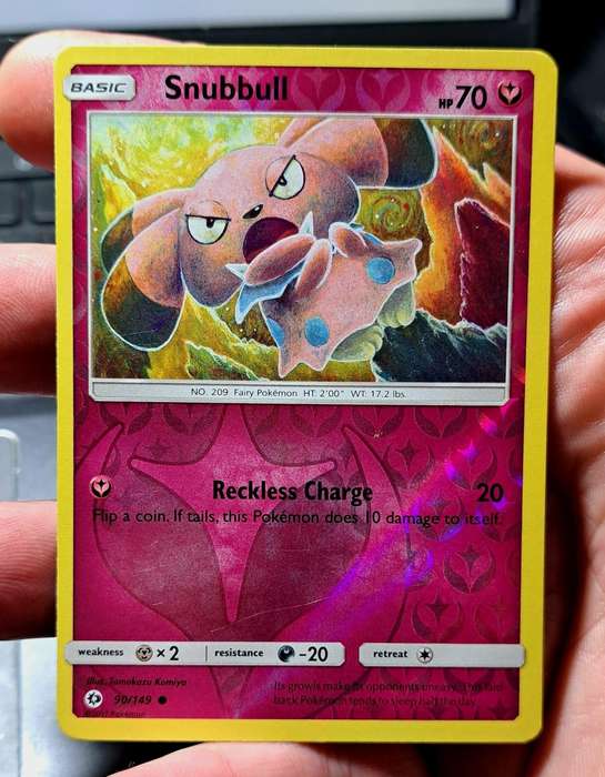 Pokemon Trading Cards - Snubbull - 90/149 - Reverse Holo Sun & Moon (Base Set)  - NM