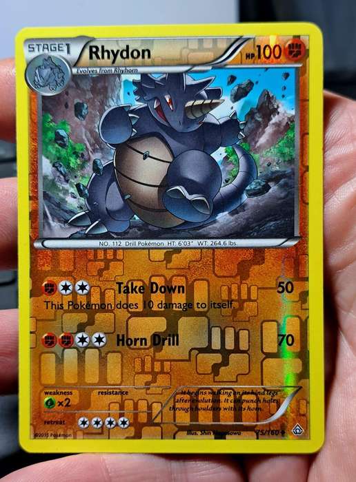Pokemon Trading Cards - Rhydon - 75/160 - Uncommon - Reverse Holo XY: Primal Clash Reverse Holo - NM