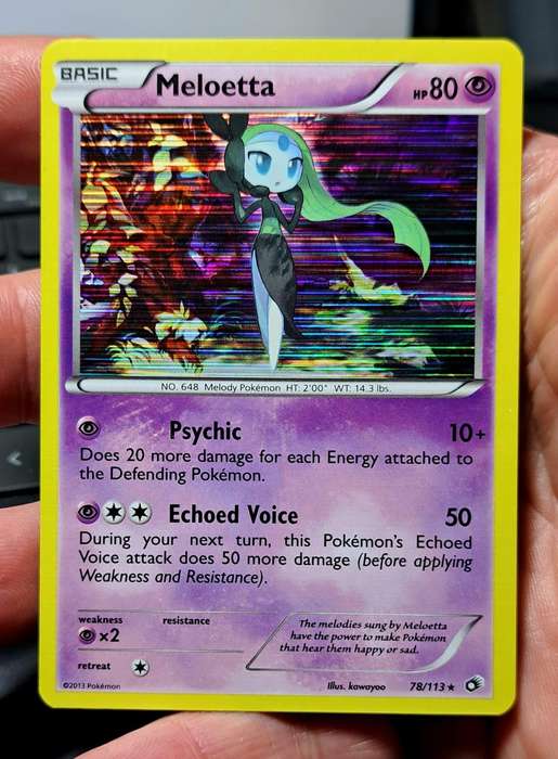 Pokemon Trading Cards - Meloetta - 78/113 - Holo Rare Black & White 11: Legendary Treasures - NM