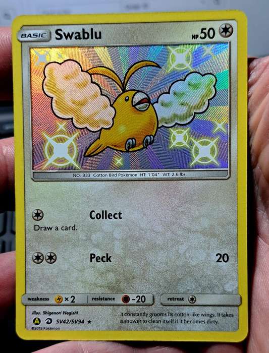 Pokemon Trading Cards - Swablu - SV42/SV94 - Shiny Rare Hidden Fates Singles - NM