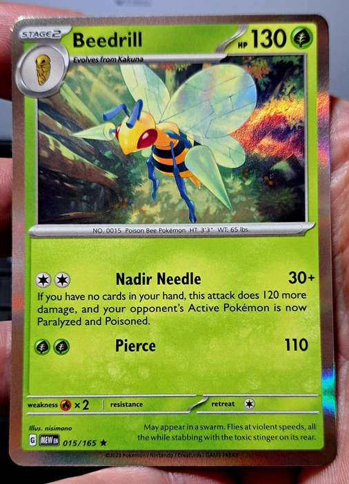 Pokemon Trading Cards - Beedrill 015/165 - Holo - Pokemon 151 Singles - NM