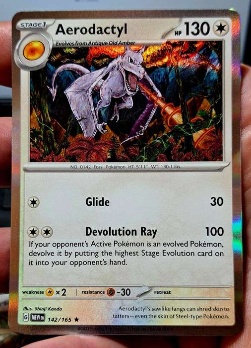 Pokemon Trading Cards - Aerodactyl 125/165 - Holo - Pokemon 151 Singles - NM