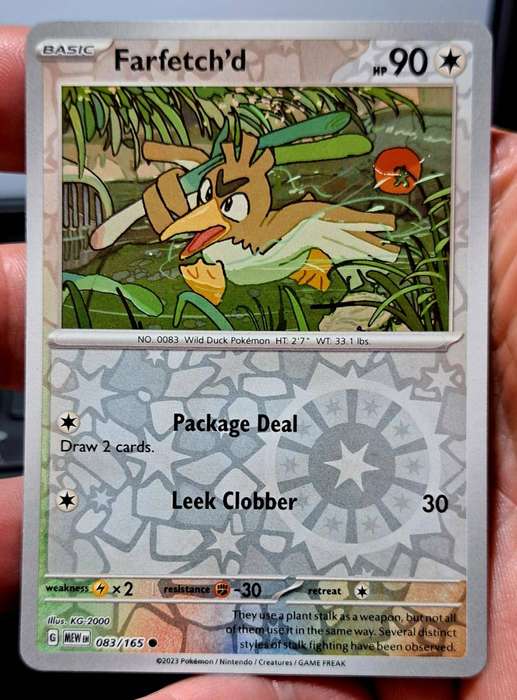 Pokemon Trading Cards - Farfetch'd 083/165 - Reverse Holo - Pokemon 151 Singles - NM