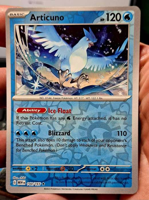 Pokemon Trading Cards - Articuno 144/165 - Reverse Holo - Pokemon 151 Singles - NM