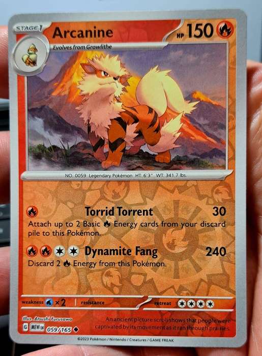 Pokemon Trading Cards - Arcanine 059/165 - Reverse Holo - Pokemon 151 Singles - NM