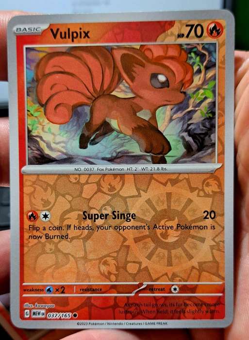 Pokemon Trading Cards - Vulpix 037/165 - Reverse Holo - Pokemon 151 Singles - NM