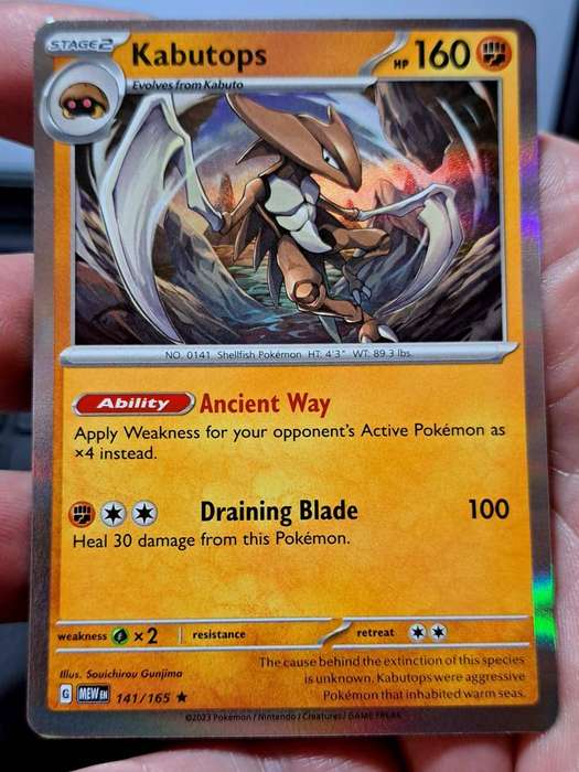 Pokemon Trading Cards - Kabutops 141/165 - Holo - Pokemon 151 Singles - NM