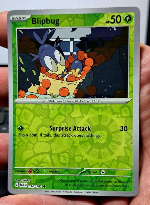 Pokemon Trading Cards - Blipbug - 010/182 - Reverse Holo - Paradox Rift Singles - NM