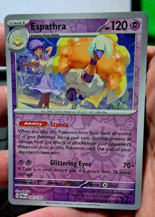 Pokemon Trading Cards - Espathra - 081/182 - Reverse Holo - Paradox Rift Singles - NM