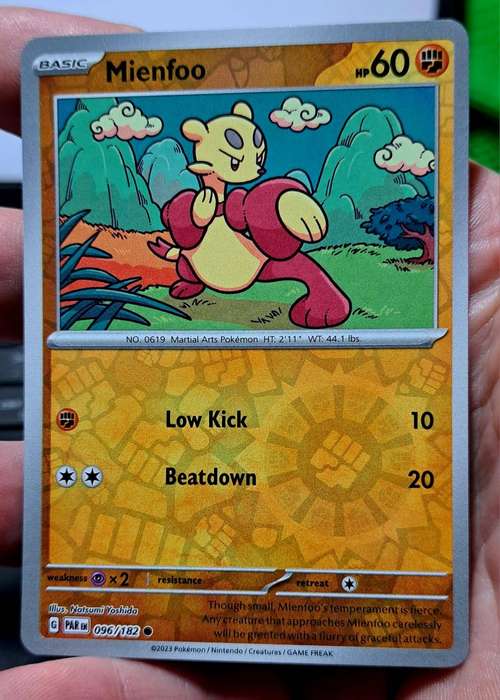Pokemon Trading Cards - Mienfoo - 096/182 - Reverse Holo - Paradox Rift - NM