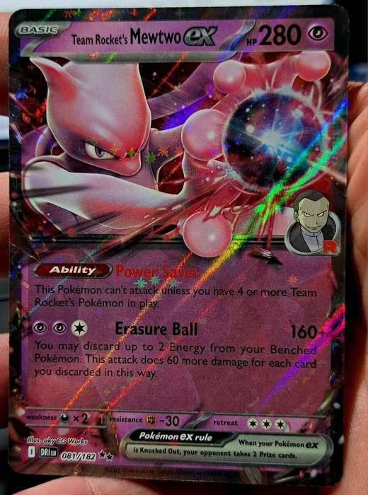 Pokemon Trading Cards - Team Rocket's Mewtwo Ex - 081/182 - Destined Rivals - NM