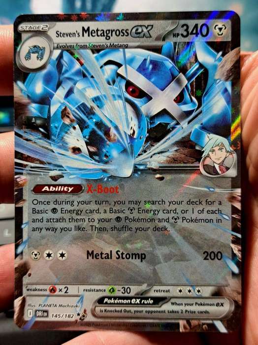 Pokemon Trading Cards - Steven's Metagross ex 145/182 - Double Holo Rare - Destined Rivals - NM