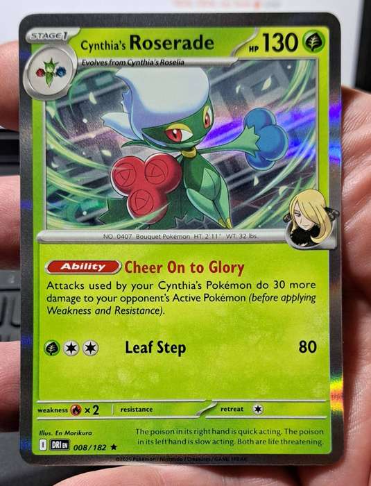 Pokemon Trading Cards - Cynthia's Roserade - 008/182 - Holo - Destined Rivals - NM