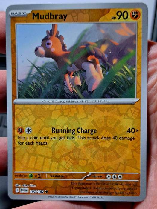 Pokemon Trading Cards - Mudbray - 107/182 Reverse Holo - Destined Rivals - NM