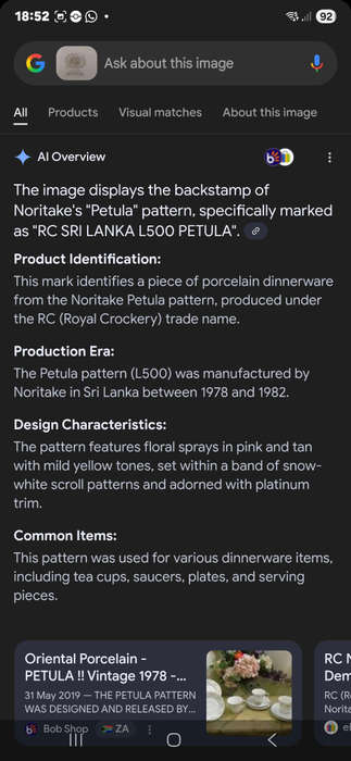 Noritake RC Sri Lanka L500 Petula dinnerware