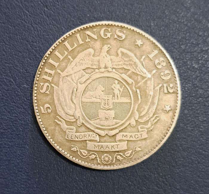 1892 S.A. Kruger  "5 Shillings" Crown " Commemorative Coin." Silver Plated Coin.