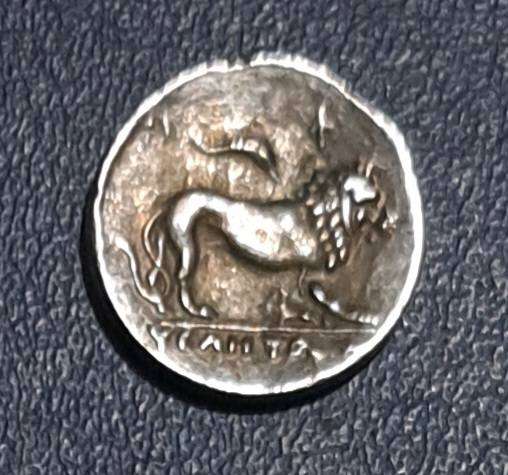 Ancient Greek Anthena Lion Wisdom Coin.