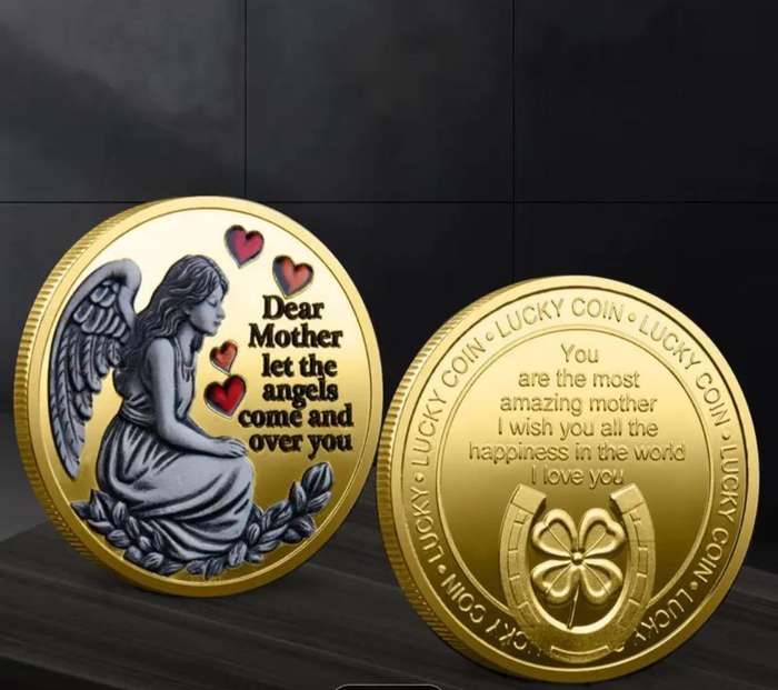 Mother's Day Angel Mom Lucky Coin. Commemorative Coin 40mm