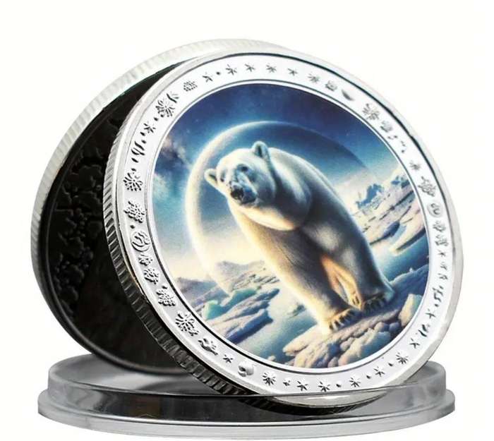 12 pc's Polar Bear Family Coin Set in DisplayBox New All in Protected Capsules 40mm Coins
