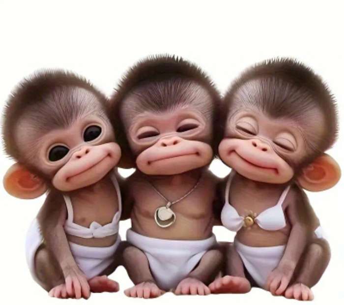 Car Decor  19,5cm x 14,5cm  The 3 Cute Monkey's  Car / Laptop Sticker.