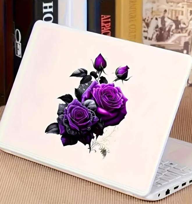 Vibrant Purple Rose Vinyl Sticker "Waterproof "
