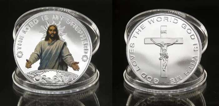 Three Dimensional Relief Coin " The Lord is my Shepherd. New in Capsule "$"