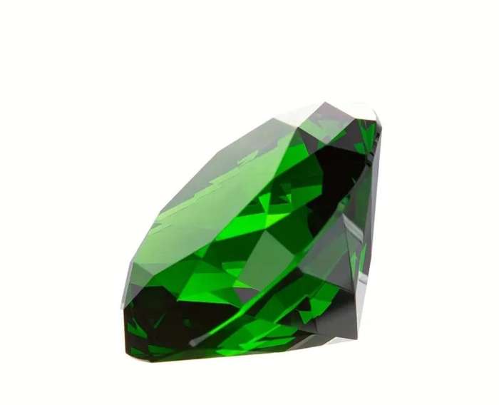6cm Large Crystal Rhinestone Diamond  "Green " Lovely, Excellent,in Box. Crystal "123- Grams.
