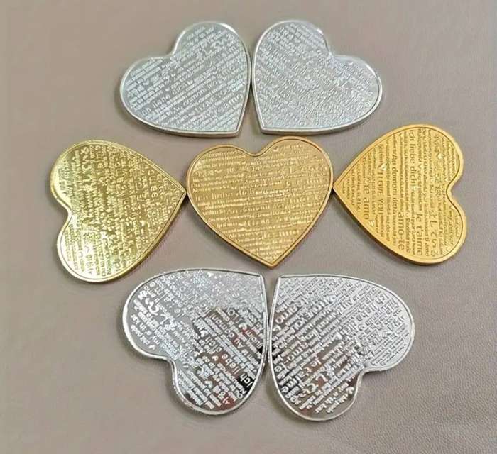 Full Set of 7 Stunning Valentine's Day Heart Shaped Coins New in Capsule. Difficult to get all 7.