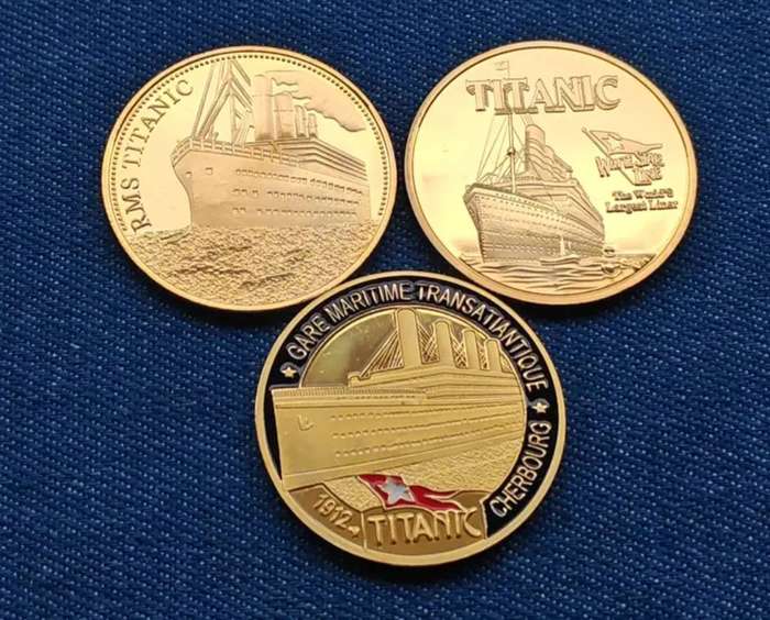 Titanic White Star Line, The world 8 Largest Liner. 3 Coins New in Capsule.