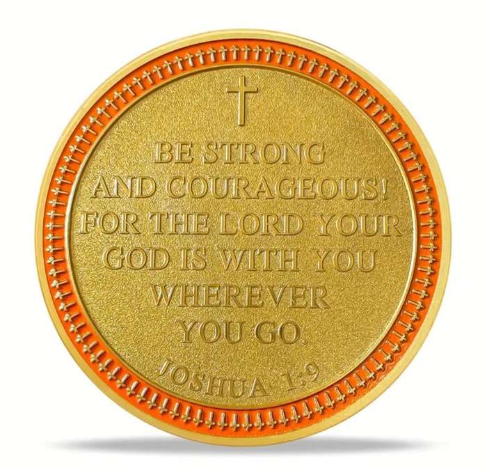Colorful Chalice Commemorative Coin -Symbol of Strength & Courage. New in Capsule.