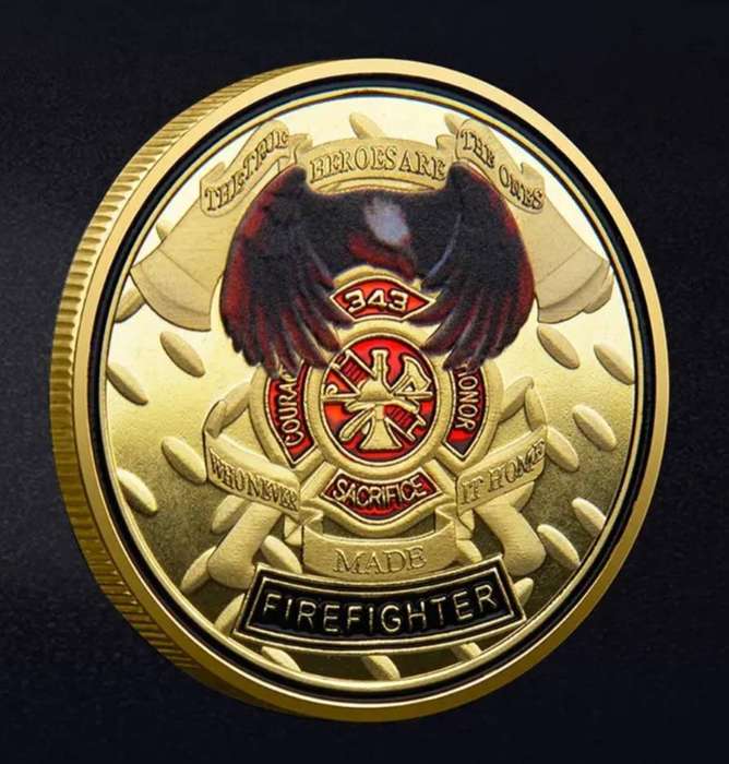 Firefighters Thanksgiving Prayer Challenge Commemorative Coin. New in Capsule.