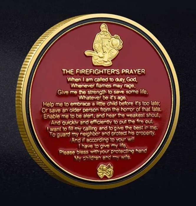 Firefighters Thanksgiving Prayer Challenge Commemorative Coin. New in Capsule.