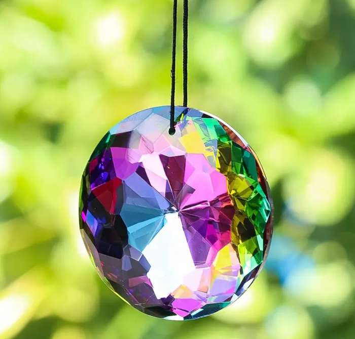 75mm Circle Crystal Sun Catcher,Hanging Sun Catcher,Rainbow Maker Home Decoration Big & Nice.