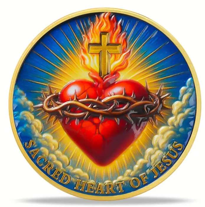 "SACRED HEART" Special Religious Commemorative Coin  " New in Capsule " A must have "