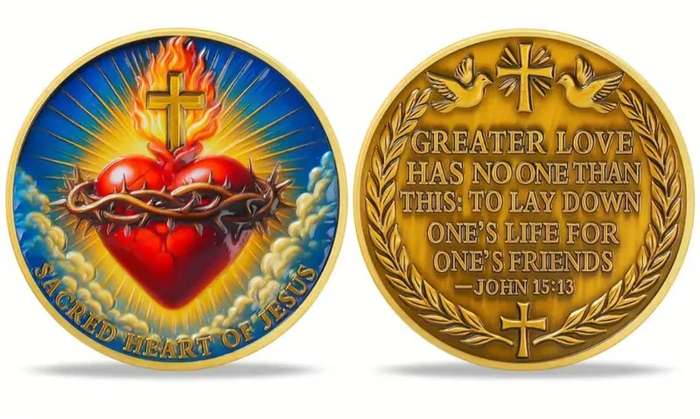 "SACRED HEART" Special Religious Commemorative Coin  " New in Capsule " A must have "