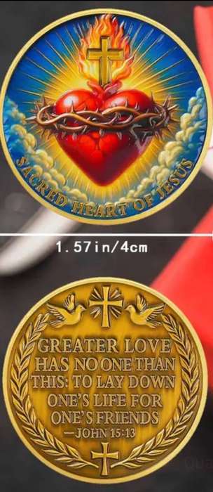 "SACRED HEART" Special Religious Commemorative Coin  " New in Capsule " A must have "