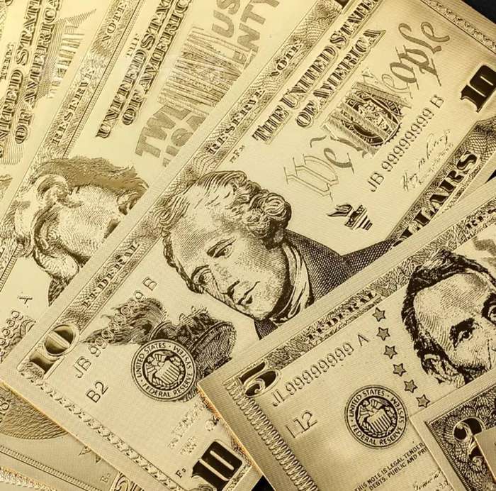 Golden Suit America 7 Golden Foil Banknote Set of 7 Notes  no2
