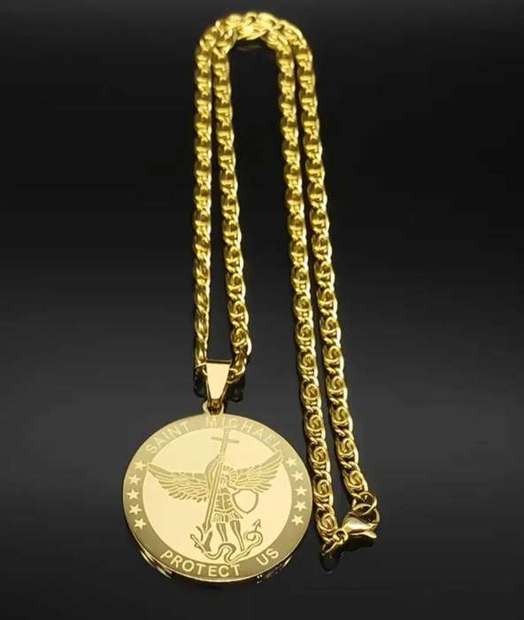 Archangel Mickael Men's Knight Shield Protection Pendant & Necklace +- 46cm "Stunning" item 3"