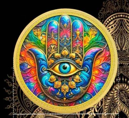 Hamsa-Hand"Symbol of Protection & Strength"I am Safe,I am Strong"Commemorative Coin New in Capsule