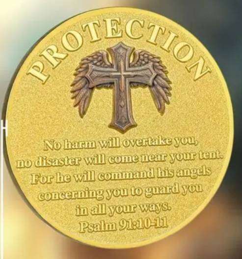 The Archangel Michael "Psalm 91:10-11 Religious Commemorative Coin. New in Capsule  40mm