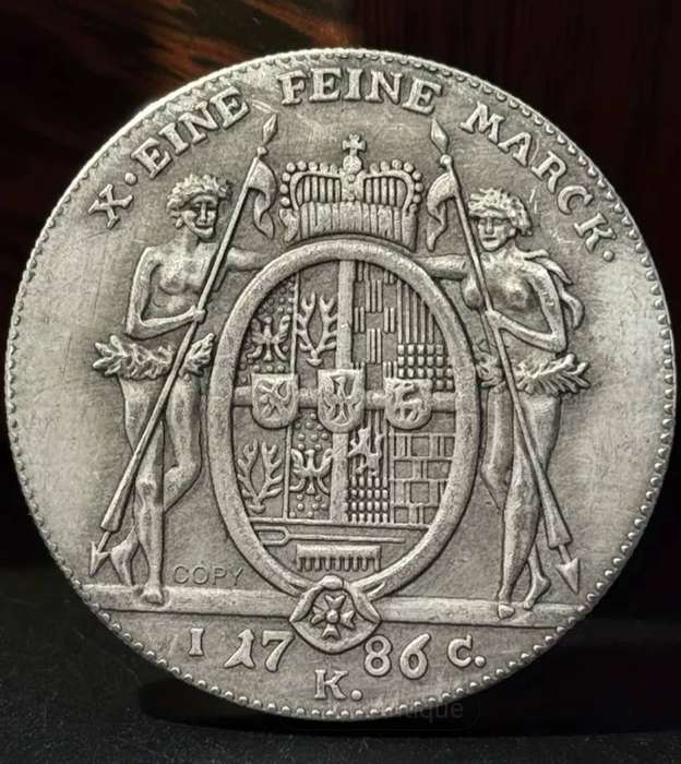 1786 Germany Vintage Commemorative Coin New ' Crown Size Coin. '