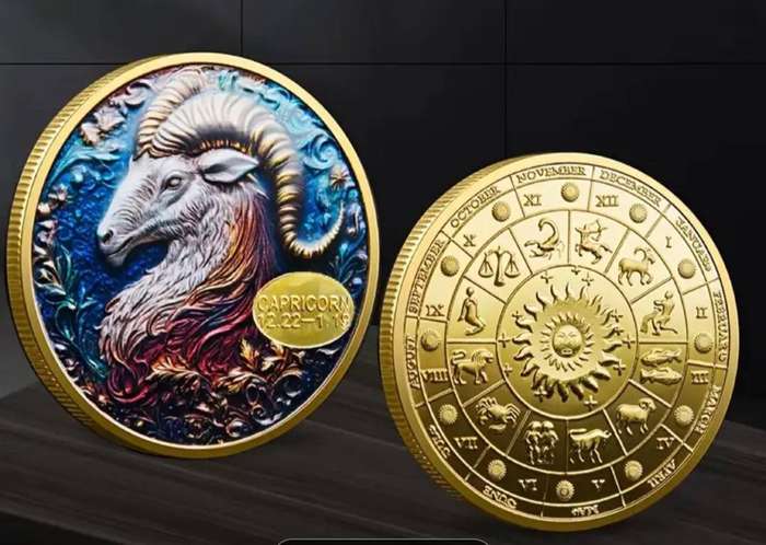 12pc Constellation Symbols Complex Astrological Commemorative Coin Set New in Capsule/. Don't miss