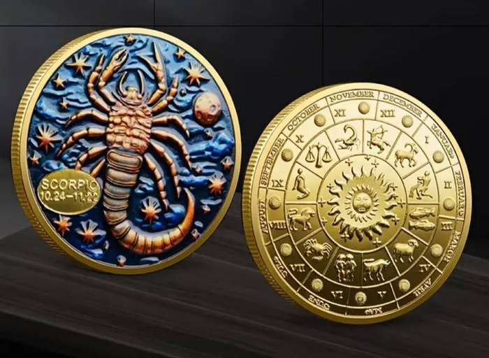 12pc Constellation Symbols Complex Astrological Commemorative Coin Set New in Capsule/. Don't miss