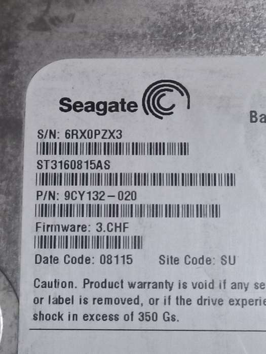 Seagate Barracuda 160 gigabyte hard drive