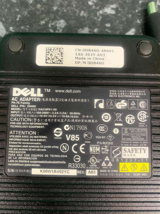 230W Big Pin Dell Laptop Ac Adapter / Charger, 19.5V 11.8A 9.0*6.2mm