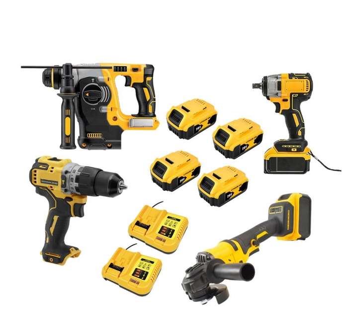 4Pcs Of  Lithium-Ion Cordless Multi-Functional Power Tool Kit