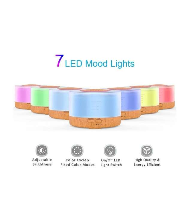500ml Humidifier Aromatherapy Essential Oil Diffuser With 7 Color Changing
